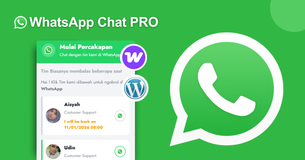 WhatsApp Chat WP PRO - Plugin WhatsApp Multi-Account Profesional untuk WordPress & WooCommerce