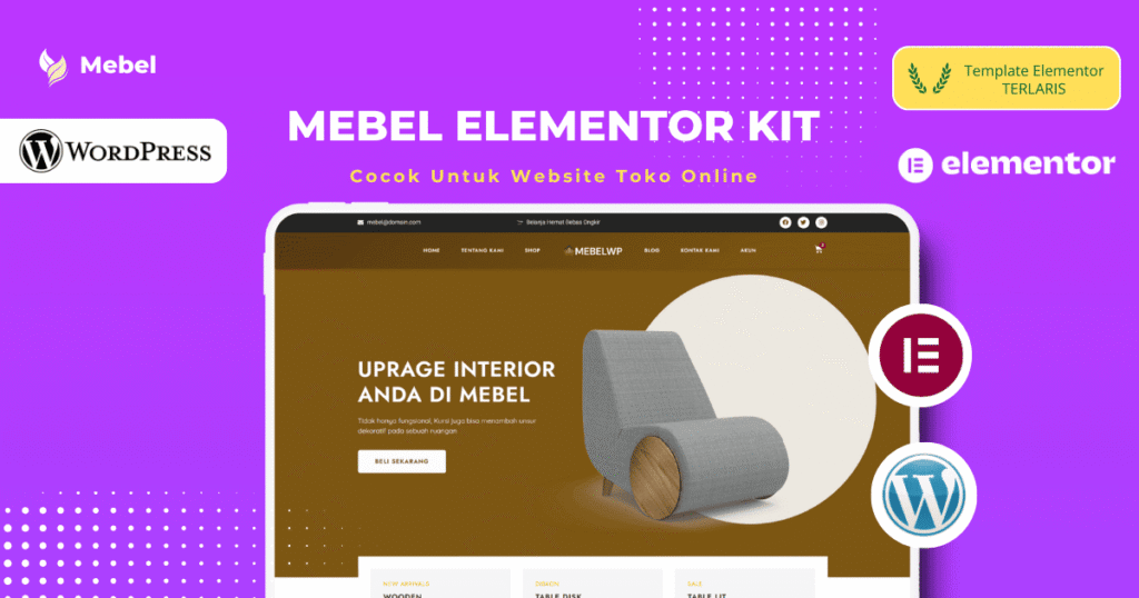 Mebel Elementor Kit – Template Website Toko Online Modern untuk WordPress